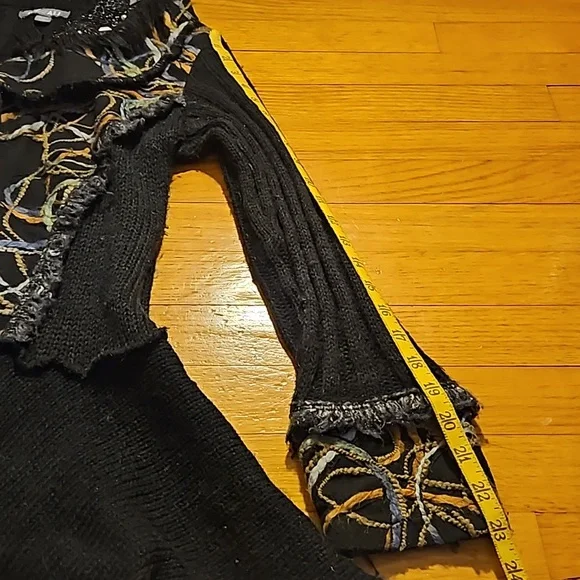 Roz & Ali Boho PM Black Asymmetric Cardigan - Picture 10 of 16